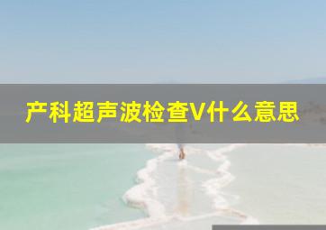 产科超声波检查V什么意思