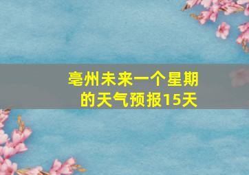 亳州未来一个星期的天气预报15天