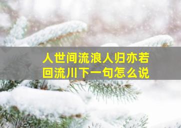 人世间流浪人归亦若回流川下一句怎么说