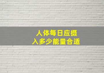 人体每日应摄入多少能量合适