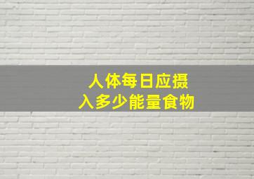 人体每日应摄入多少能量食物