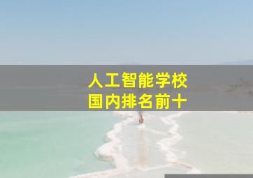 人工智能学校国内排名前十