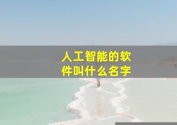 人工智能的软件叫什么名字