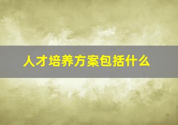 人才培养方案包括什么