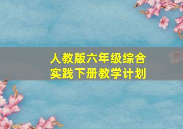 人教版六年级综合实践下册教学计划