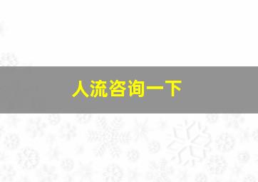 人流咨询一下