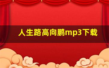 人生路高向鹏mp3下载