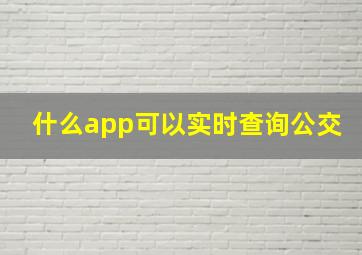 什么app可以实时查询公交