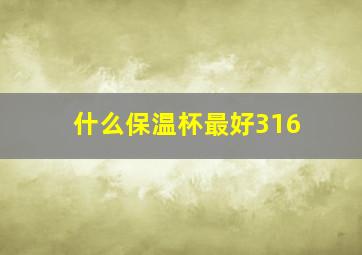 什么保温杯最好316