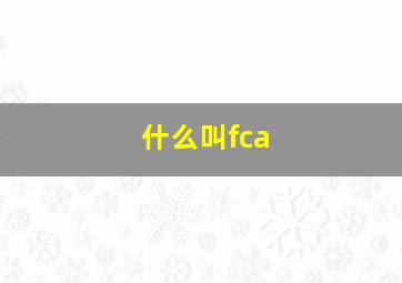 什么叫fca