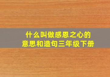 什么叫做感恩之心的意思和造句三年级下册