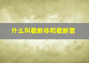 什么叫截断体和截断面