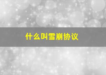 什么叫雪崩协议