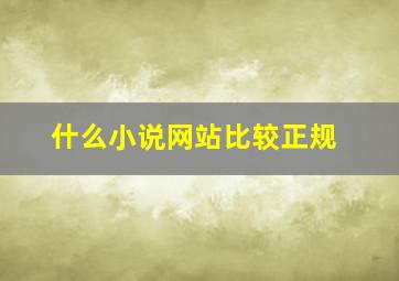 什么小说网站比较正规