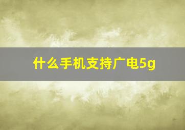 什么手机支持广电5g