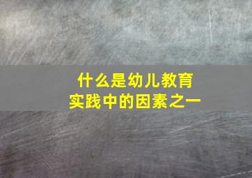 什么是幼儿教育实践中的因素之一