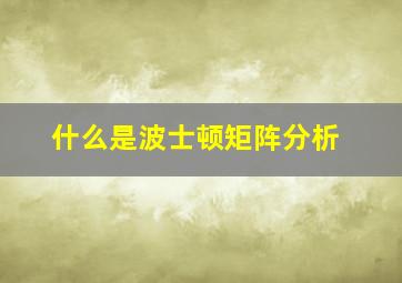 什么是波士顿矩阵分析