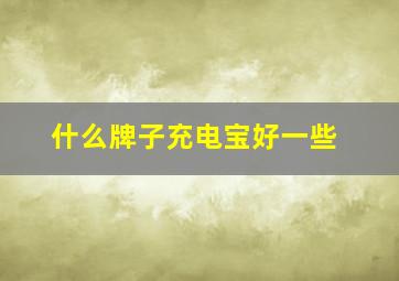 什么牌子充电宝好一些