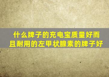 什么牌子的充电宝质量好而且耐用的左甲状腺素的牌子好