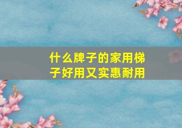 什么牌子的家用梯子好用又实惠耐用