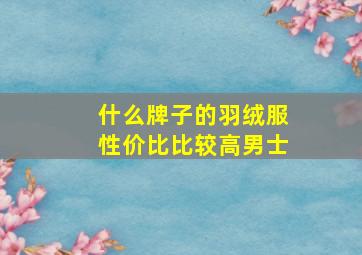 什么牌子的羽绒服性价比比较高男士