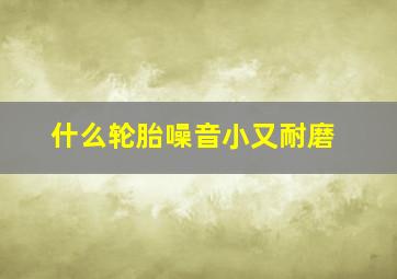 什么轮胎噪音小又耐磨