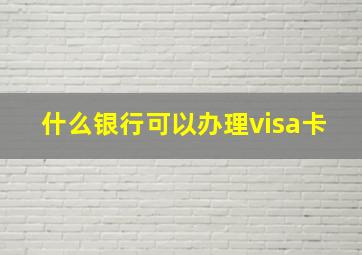 什么银行可以办理visa卡