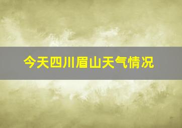 今天四川眉山天气情况