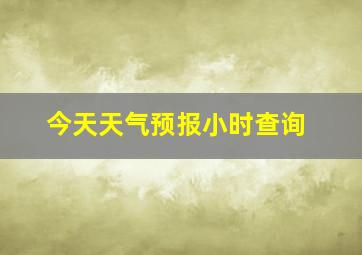 今天天气预报小时查询