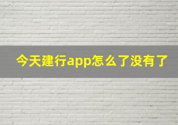 今天建行app怎么了没有了