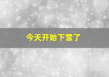 今天开始下雪了