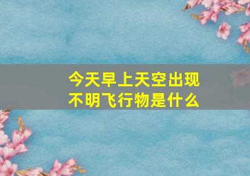 今天早上天空出现不明飞行物是什么