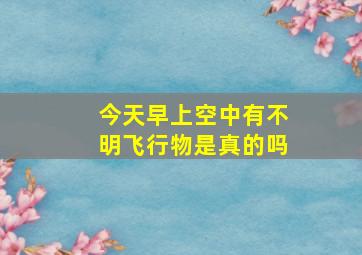 今天早上空中有不明飞行物是真的吗