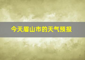 今天眉山市的天气预报