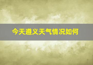 今天遵义天气情况如何