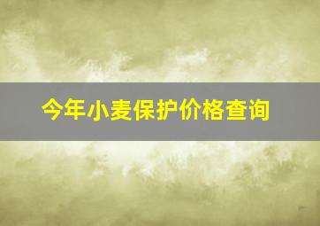 今年小麦保护价格查询