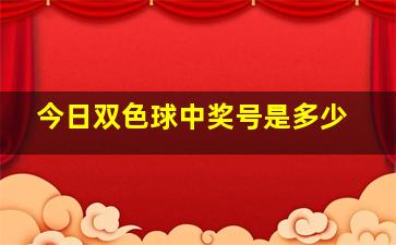 今日双色球中奖号是多少