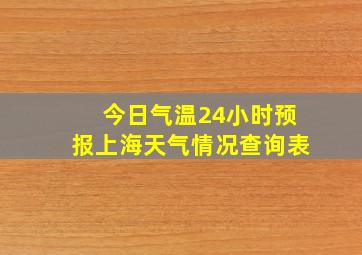 今日气温24小时预报上海天气情况查询表