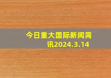 今日重大国际新闻简讯2024.3.14