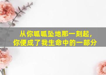 从你呱呱坠地那一刻起,你便成了我生命中的一部分