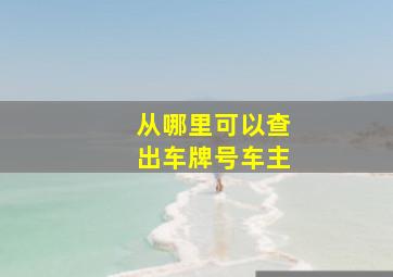 从哪里可以查出车牌号车主