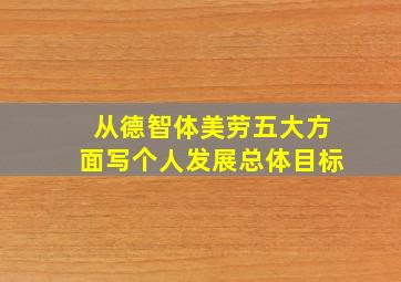 从德智体美劳五大方面写个人发展总体目标