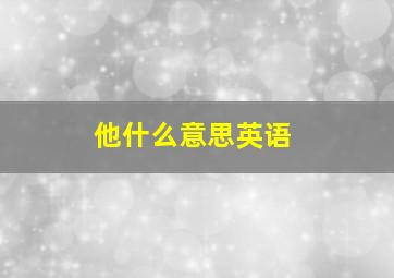 他什么意思英语