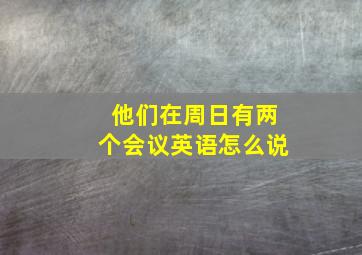 他们在周日有两个会议英语怎么说