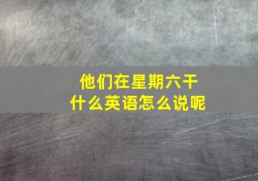 他们在星期六干什么英语怎么说呢