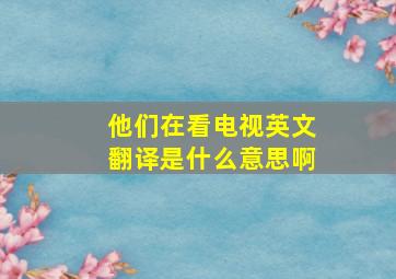 他们在看电视英文翻译是什么意思啊