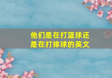 他们是在打篮球还是在打排球的英文