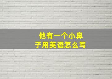 他有一个小鼻子用英语怎么写