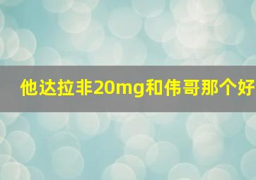 他达拉非20mg和伟哥那个好