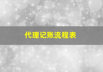 代理记账流程表